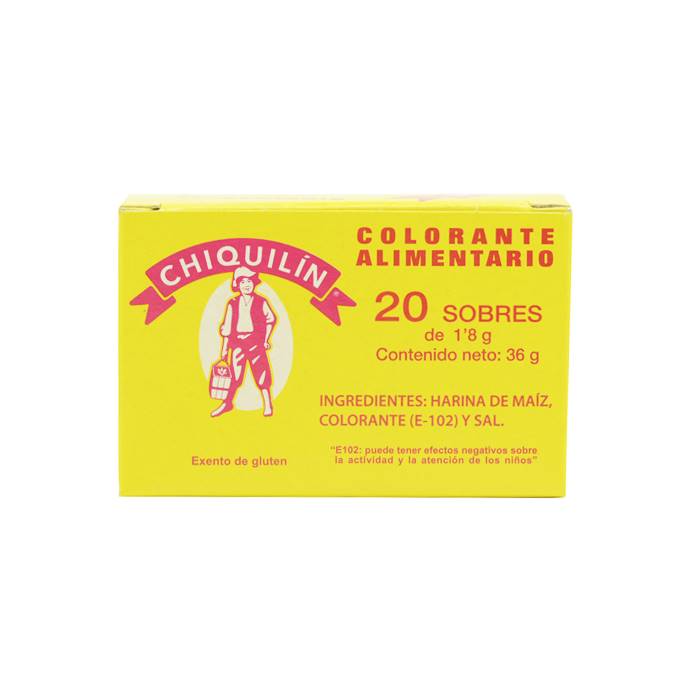 Colorante Alimentario Chiquilín 20 sobres - El Antiguo Herbolario